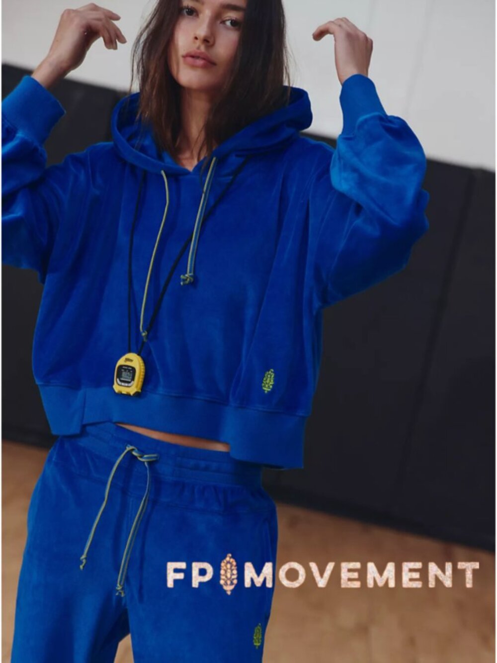 SET - FREE PEOPLE Undefeated Velour Set | Light Cobalt MSRP $198 Size Large